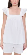 Petite Plume Twill Clara Shorts Set In White White In White