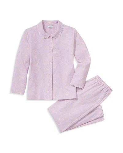 Petite Plume Twill Colette Long Pajama Set In Pink