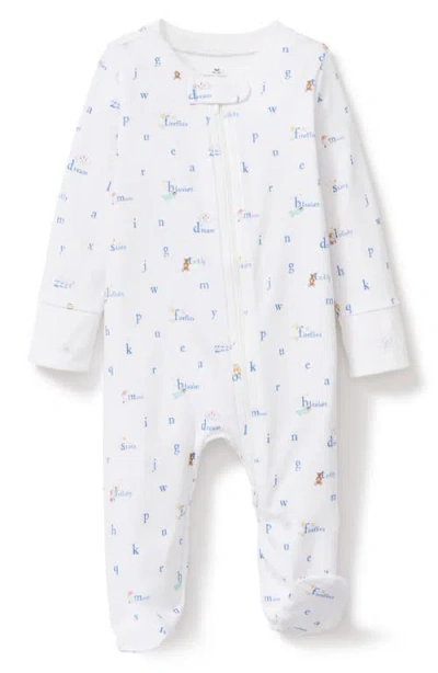 Petite Plume Babies'  Two-way Zip Pima Cotton Footie In White