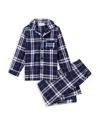Petite Plume Unisex Brushed Twill Pajamas In Oxford Tartan - Little Kid, Big Kid In Blue