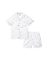 Petite Plume Unisex Classic Sleep Shorts Set - Baby, Little Kid, Big Kid In White/navy Bateau