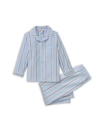Petite Plume Unisex Coastal Striped Classic Pajama Set - Baby, Little Kid, Big Kid In Blue