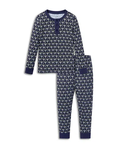 Petite Plume Unisex Festival Of Lights Pima Snug Fit Pajama Set - Baby, Little Kid, Big Kid In Blue