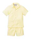 Petite Plume Unisex Gingham Classic Pajama Shorts Set - Baby, Little Kid, Big Kid In Yellow