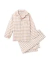 Petite Plume Unisex Gingham Twill Pajamas - Baby, Little Kid, Big Kid In Neutral