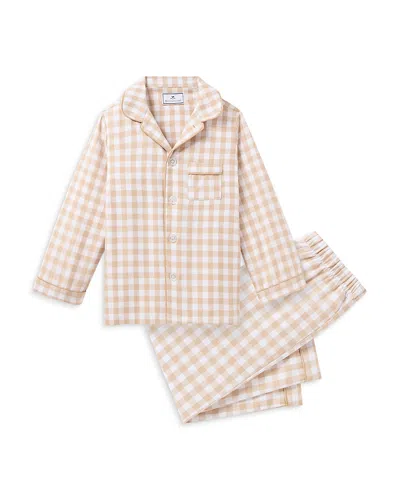 Petite Plume Unisex Gingham Twill Pajamas - Baby, Little Kid, Big Kid In Neutral