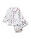 Petite Plume Unisex Holiday Town Twill Pajama Set - Baby, Little Kid, Big Kid In White