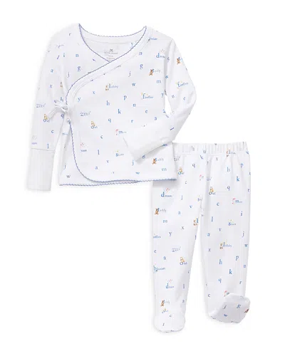 Petite Plume Unisex Letters And Lullabies Pima Wrap Footed Pajama Set - Baby In Multi