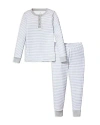 Petite Plume Unisex Pima Cotton Striped Pajama Set - Little Kid, Big Kid In Grey Stripe