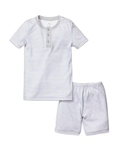 Petite Plume Unisex Pima Cotton Striped Short Set - Little Kid, Big Kid In Blue