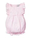 Petite Plume Unisex Pink Gingham Ruffled Romper - Baby In Pink