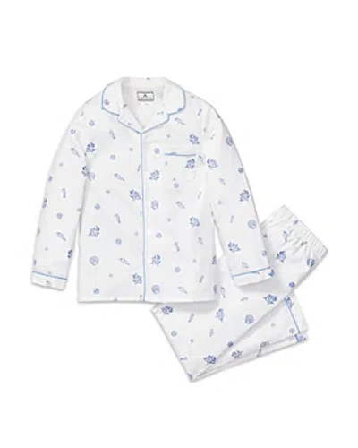 Petite Plume Unisex Suffolk Seashells Pajama Set - Baby, Little Kid, Big Kid In White