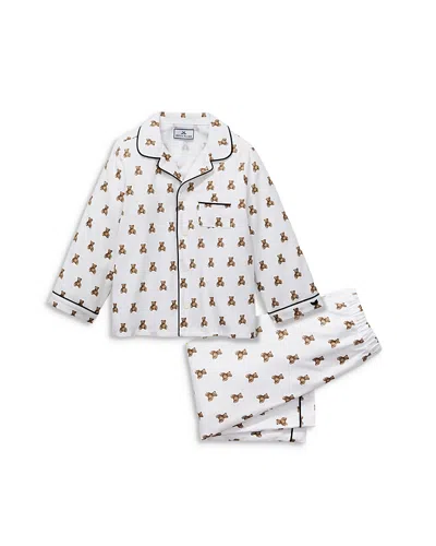 Petite Plume Unisex Teddy Tales Classic Pajama Set - Baby, Little Kid, Big Kid In White