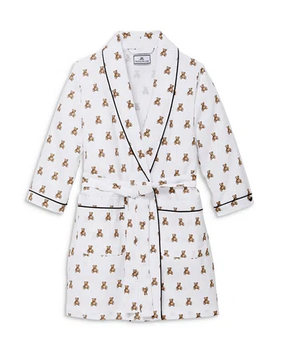 Petite Plume Unisex Teddy Tales Robe - Little Kid, Big Kid In White