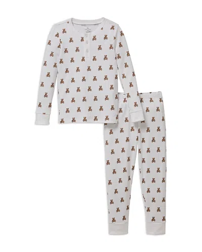Petite Plume Kids' Unisex Teddy Tales Snug Fit Pajama Set - Baby In White