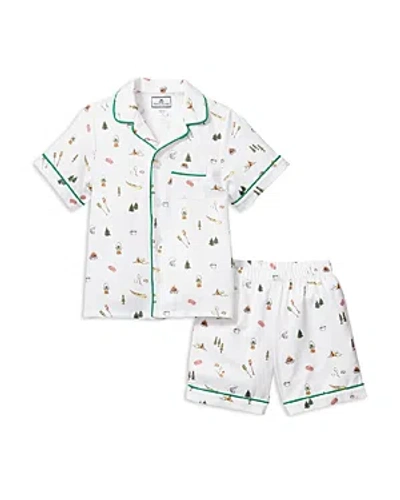Petite Plume Unisex The Great Outdoors Short Set - Little Kid, Big Kid In White