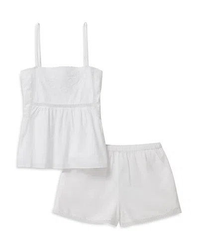 Petite Plume Voile Luna Camisole & Shorts Pajama Set In White