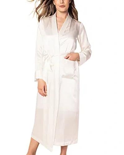 Petite Plume Mulberry Silk Robe In White