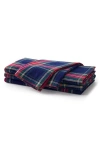 Petite Plume Windsor Set Of 4 Tartan Cotton Napkins In Blue
