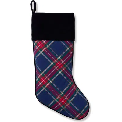Petite Plume Windsor Tartan Cotton Blend Stocking In Blue