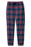 Petite Plume Windsor Tartan Cotton Pajama Pants In Blue
