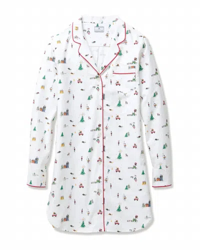 Petite Plume Women's Holiday Town Nightshirt In White Multi