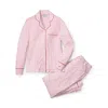 Petite Plume Women's Luxe Pima Cotton Pajama Set In Antique Red Ticking