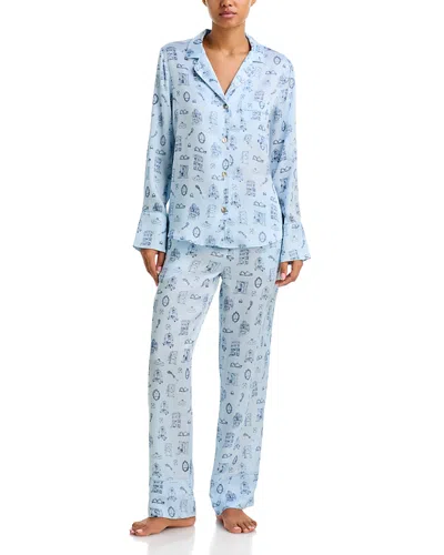 Petite Plume X Bloomingdale's Silk Toile Pajama Set - Exclusive In Blue