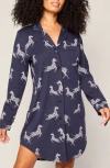 Petite Plume Zebre De Nui Pima Cotton Nightgown In Navy