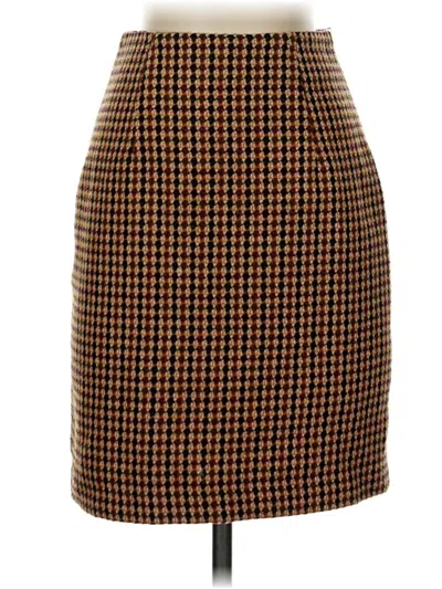 Pre-owned Petite Sophisticate Formal Skirt In Brown