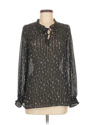 Pre-owned Petite Sophisticate Long Sleeve Blouse In Black