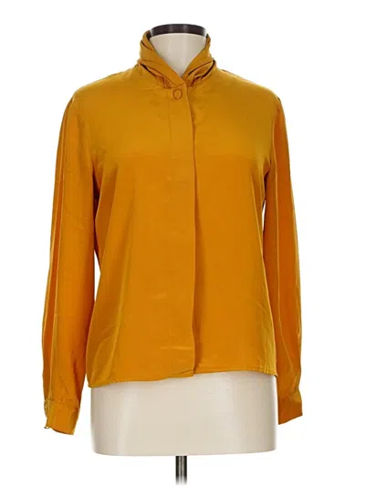 Pre-owned Petite Sophisticate Long Sleeve Blouse In Orange