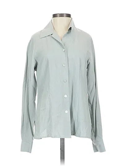 Pre-owned Petite Sophisticate Long Sleeve Button Down Shirt In Gray