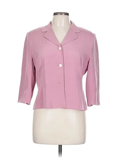 Pre-owned Petite Sophisticate Silk Blazer Jacket In Pink