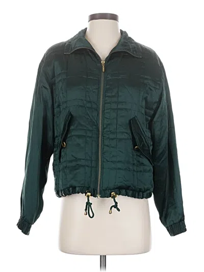 Pre-owned Petite Sophisticate Silk Cardigan Sweater In Green