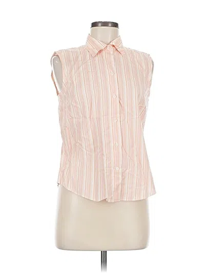 Pre-owned Petite Sophisticate Sleeveless Button Down Shirt In Pink