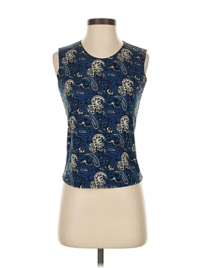 Pre-owned Petite Sophisticate Sleeveless Top Blue Boatneck Tops