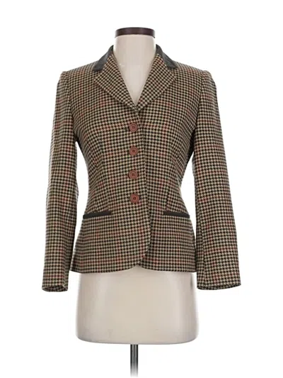Pre-owned Petite Sophisticate Wool Blazer Jacket In Brown