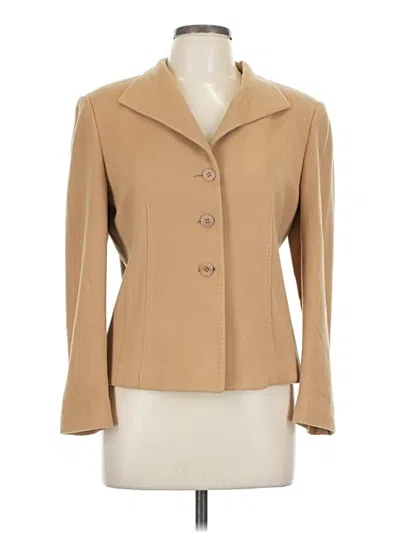 Pre-owned Petite Sophisticate Wool Blazer Jacket In Brown