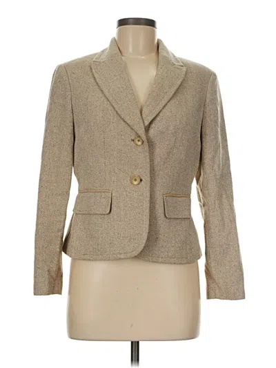 Pre-owned Petite Sophisticate Wool Blazer Jacket In Gold