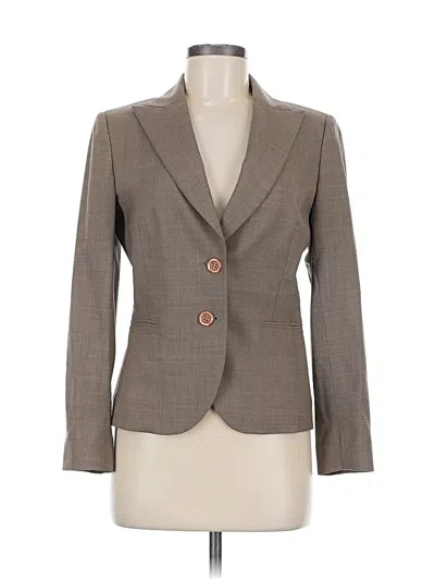 Pre-owned Petite Sophisticate Wool Blazer Jacket In Gray