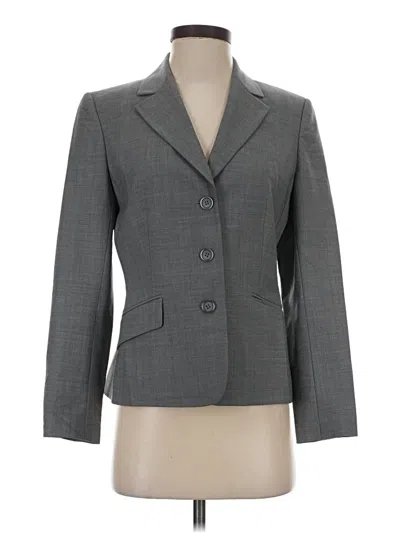 Pre-owned Petite Sophisticate Wool Blazer Jacket In Gray