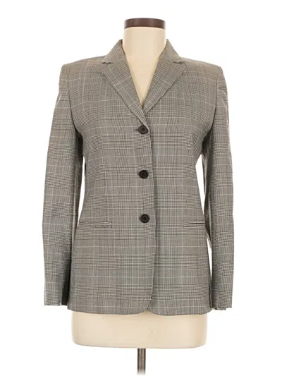 Pre-owned Petite Sophisticate Wool Blazer Jacket In Gray