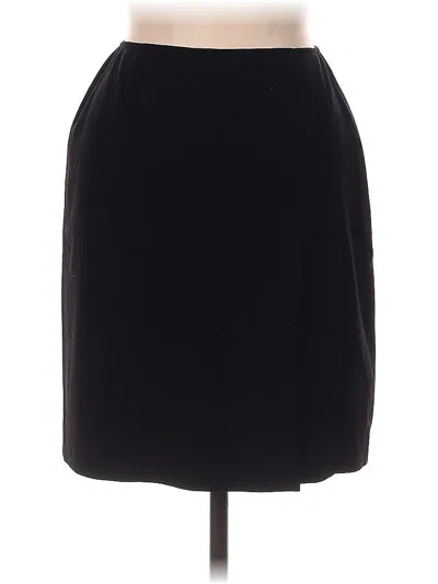 Pre-owned Petite Sophisticate Wool Skirt In Black