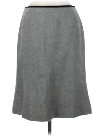Pre-owned Petite Sophisticate Wool Skirt In Gray