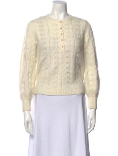 Pre-owned Petite Studio Nyc Crew Neck Long Sleeve Polo In Neutral