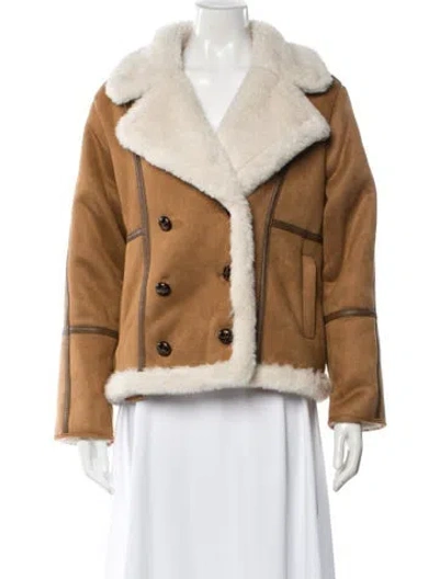Pre-owned Petite Studio Nyc Faux Fur Jacket In Neutral