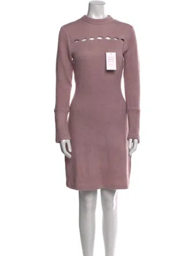 Pre-owned Petite Studio Nyc Mock Neck Knee-length Dress W/ Tags In Purple