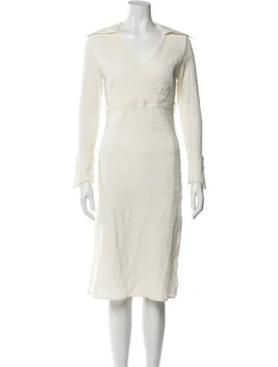 Pre-owned Petite Studio Nyc Square Neckline Midi Length Dress W/ Tags In Neutral
