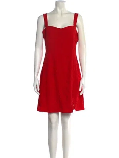 Pre-owned Petite Studio Nyc Square Neckline Mini Dress In Red